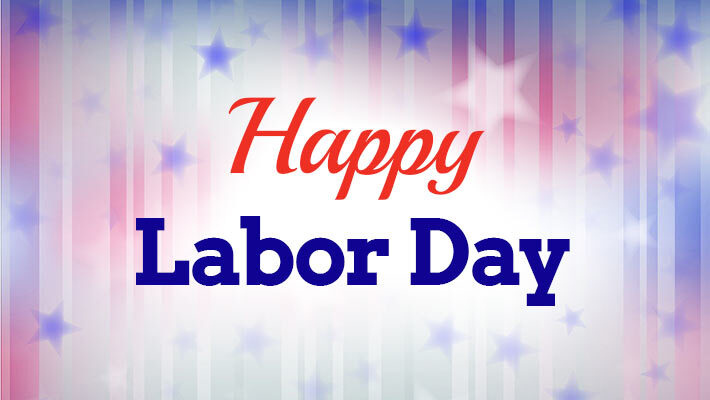 Bars and stars with the text, Happy Labor Day.